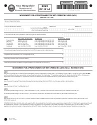 Document preview: Form DP-131-A Worksheet for Apportionment of Net Operating Loss (Nol) - New Hampshire, 2023