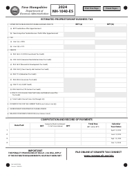 Document preview: Form NH-1040-ES Estimated Proprietorship Business Tax - New Hampshire, 2024