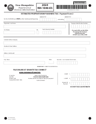 Form NH-1040-ES Estimated Proprietorship Business Tax - New Hampshire, Page 3