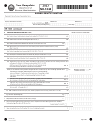 Form NH-1040 Business Profits Tax Return - New Hampshire, Page 2