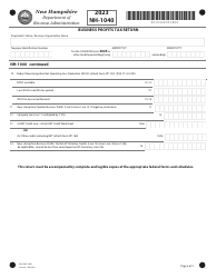 Form NH-1040 Business Profits Tax Return - New Hampshire, Page 3