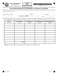 Schedule III Net Foreign Dividend Factor Increments - New Hampshire, Page 2