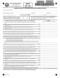 Document preview: Form DP-120 Computation of S Corporation Gross Business Profits - New Hampshire