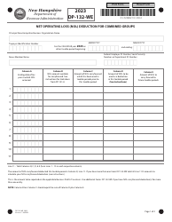 Form DP-132-WE Net Operating Loss (Nol) Deduction for Combined Groups - New Hampshire