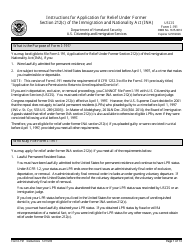 Document preview: Instructions for USCIS Form I-191 Application for Relief Under Former Section 212(C) of the Immigration and Nationality Act (Ina)