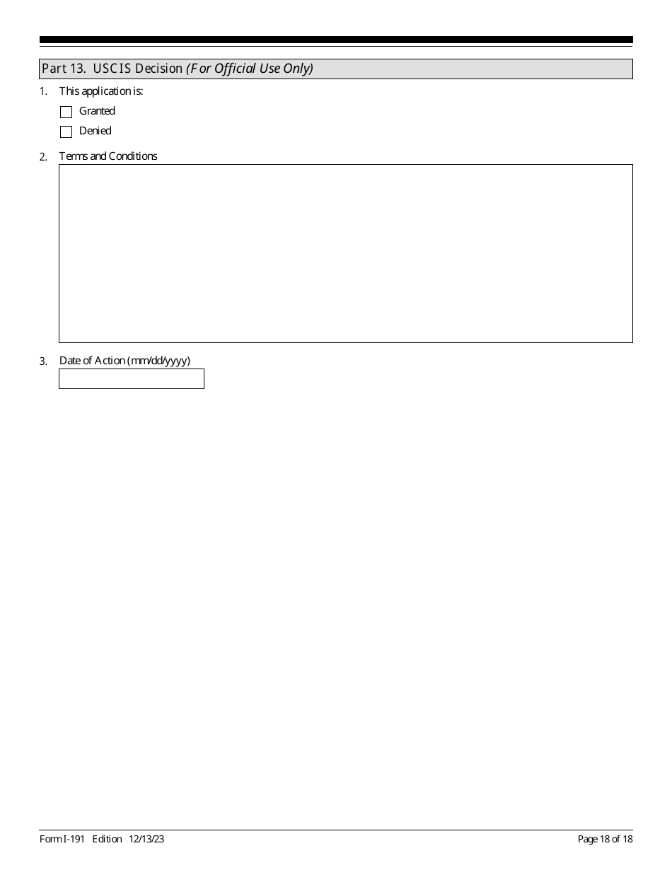 USCIS Form I-191 Application for Relief Under Former Section 212(C) of the Immigration and Nationality Act (Ina), Page 18
