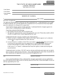 Document preview: Form NHJB-2860-DSE Waiver of Counsel - New Hampshire