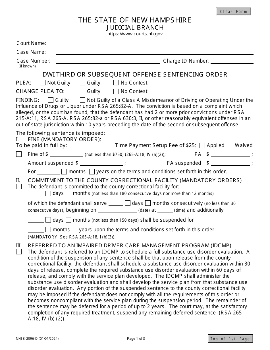 Form NHJB-2096-D - Fill Out, Sign Online and Download Fillable PDF, New ...