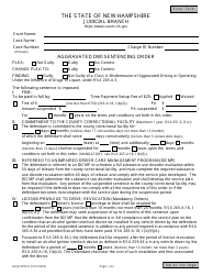 Form NHJB-2097-D Aggravated Dwi Sentencing Order - New Hampshire