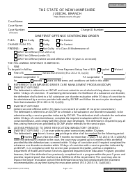 Form NHJB-2094-D Dwi First Offense Sentencing Order - New Hampshire