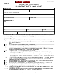 Document preview: Form SHP-842 Request for Traffic Crash Report - Missouri