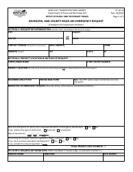 Document preview: Form TC20-16 Municipal and County Road Aid Emergency Request - Kentucky