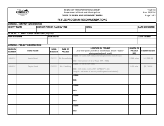 Document preview: Form TC20-34 Rs Flex Program Recommendations - Kentucky