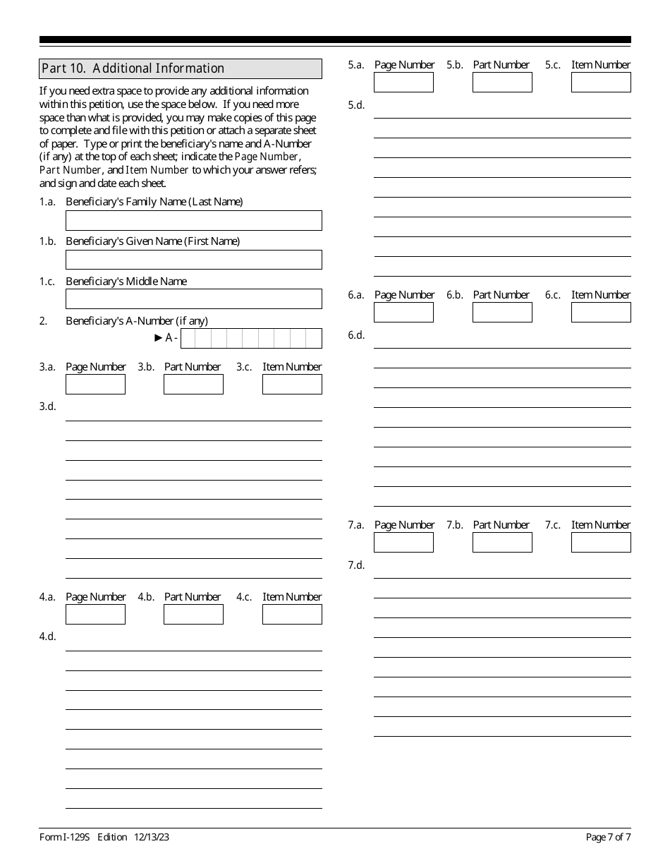 USCIS Form I-129S Nonimmigrant Petition Based on Blanket L Petition, Page 7