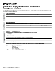 Document preview: Form M1EDR Authorization to Release Tax Information for Assignment of Refunds - Minnesota