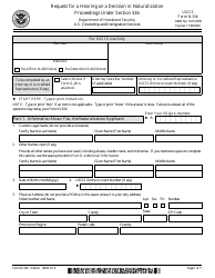 USCIS Form N-336 Request for a Hearing on a Decision in Naturalization Proceedings Under Section 336