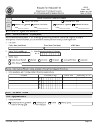 Document preview: USCIS Form I-942 Request for Reduced Fee