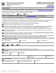 Forme 1 (SJT001F) Requete En Vertu De L&#039;article 34(1) Du Code DES Droits De La Personne - Ontario, Canada (French), Page 3