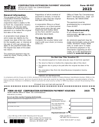 Document preview: Form 40-EXT (SFN28718) Corporation Extension Payment Voucher - North Dakota, 2023