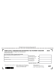 Form 40-ES (SFN28716) Estimated Income Tax - Corporations - North Dakota, Page 4