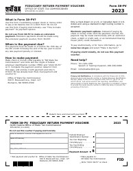 Document preview: Form 38-PV (SFN28749) Fiduciary Return Payment Voucher - North Dakota, 2023