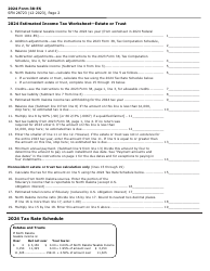 Form 38-ES (SFN28723) Estimated Income Tax - Estates and Trusts - North Dakota, Page 2