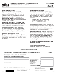 Document preview: Form 40-PV (SFN28752) Corporation Return Payment Voucher - North Dakota, 2023
