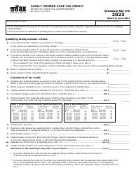 Document preview: Form SFN28731 Schedule ND-1FC Family Member Care Tax Credit - North Dakota, 2023