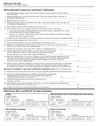 Form ND-1ES (SFN28709) Estimated Income Tax - Individuals - North Dakota, Page 2