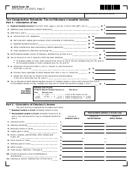Form 38 (SFN28707) Fiduciary Income Tax Return - North Dakota, Page 2