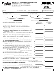 Document preview: Form SFN28724 Schedule ND-1NR Tax Calculation for Nonresidents and Part-Year Residents - North Dakota, 2023