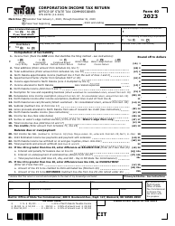 Form 40 (SFN28740) Corporation Income Tax Return - North Dakota