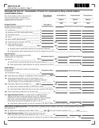 Form 40 (SFN28740) Corporation Income Tax Return - North Dakota, Page 7