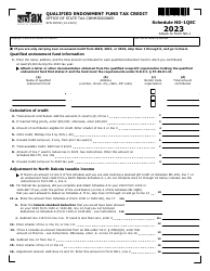 Document preview: Form SFN28708 Schedule ND-1QEC Qualified Endowment Fund Tax Credit - North Dakota, 2023