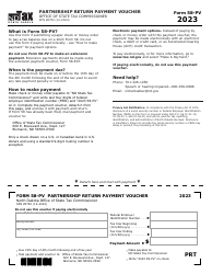 Document preview: Form 58-PV (SFN28750) Partnership Return Payment Voucher - North Dakota, 2023