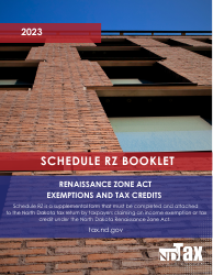 Document preview: Instructions for Form SFN28706 Schedule RZ Renaissance Zone Income Exemption and Tax Credits - North Dakota, 2023