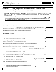 Form 60 (SFN28717) S Corporation Income Tax Return - North Dakota, Page 3