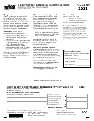 Document preview: Form 60-EXT (SFN28736) S Corporation Extension Payment Voucher - North Dakota, 2023