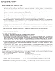Form SFN24757 Homestead Credit Application for Senior Citizens &amp; Disabled Persons - North Dakota, Page 2
