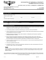 Designation of Individual Property Nomination Application - City of Fort Worth, Texas, Page 5