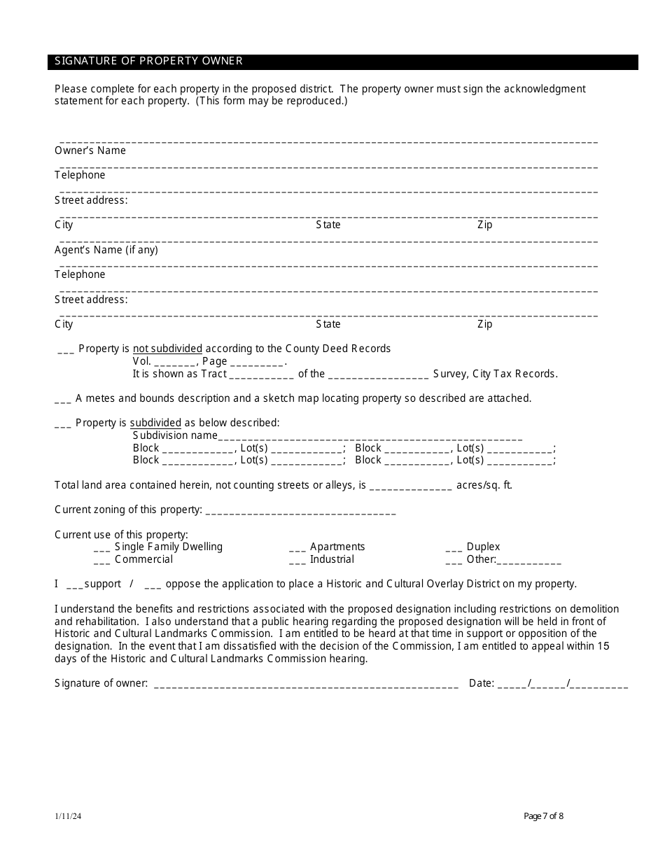 Designation of Individual Property Nomination Application - City of Fort Worth, Texas, Page 7
