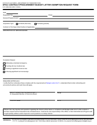 Document preview: Form DOT ADM-0042 Dpac Contract/Procurement Budget Letter Exemption Request Form - California