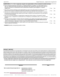 Form ER-1 Expert Reviewer Original Application - California, Page 2