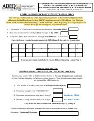 Form DWAR15AB Drinking Water Analysis Reporting Form (Dwar) for Water Systems Using Surface Water or Groundwater Under the Influence of Surface Water - Slow Sand, Diatomaceous Earth, or Cartridge/Bag Filtration - Arizona, Page 2