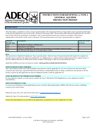 Form WPS250 Renewal Form for a Type 2 General Aquifer Protection Permit - Arizona