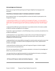 Underground Storage Tank (Ust) Preapproval Program Eligibility Screening Form - Arizona, Page 8