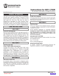 Form REV-1705R Tax Account Information Change/Correction Form - Pennsylvania, Page 2