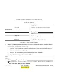 Document preview: Form 3F-P-306 Temporary Restraining Order - Hawaii