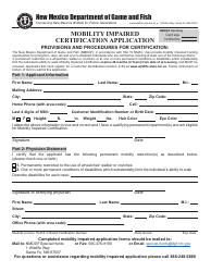 Document preview: Mobility Impaired Certification Application - New Mexico