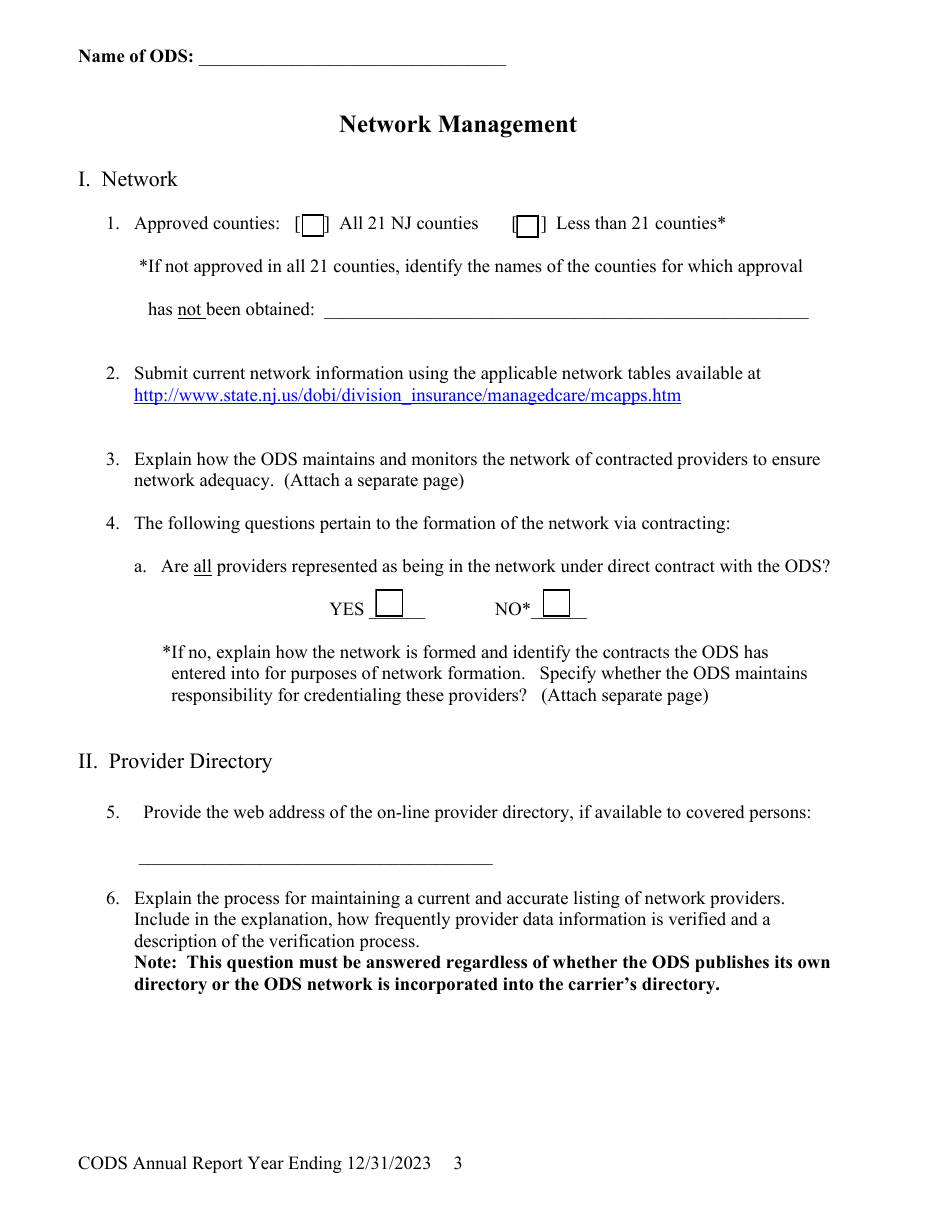 Certified Organized Delivery System (Ods) Annual Report - New Jersey, Page 4